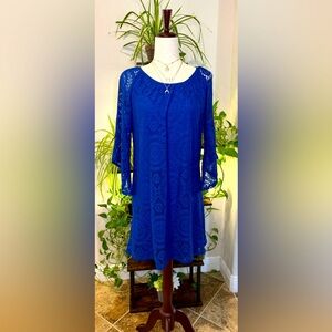 Tacera Royal Blue Lace Dress